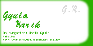 gyula marik business card